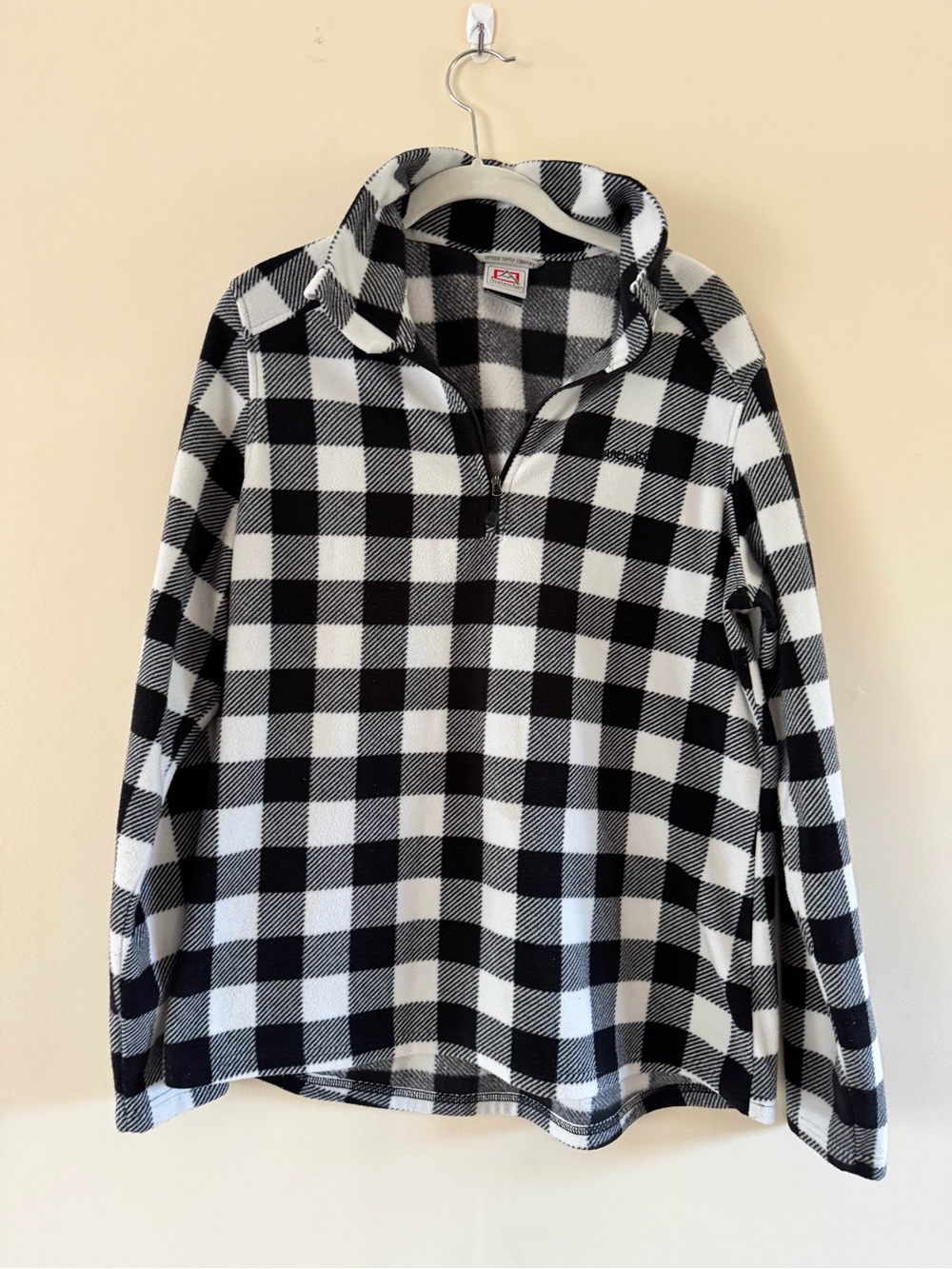 Avalanche Black & White Buffalo Plaid Half-Zip Pullover Hoodie